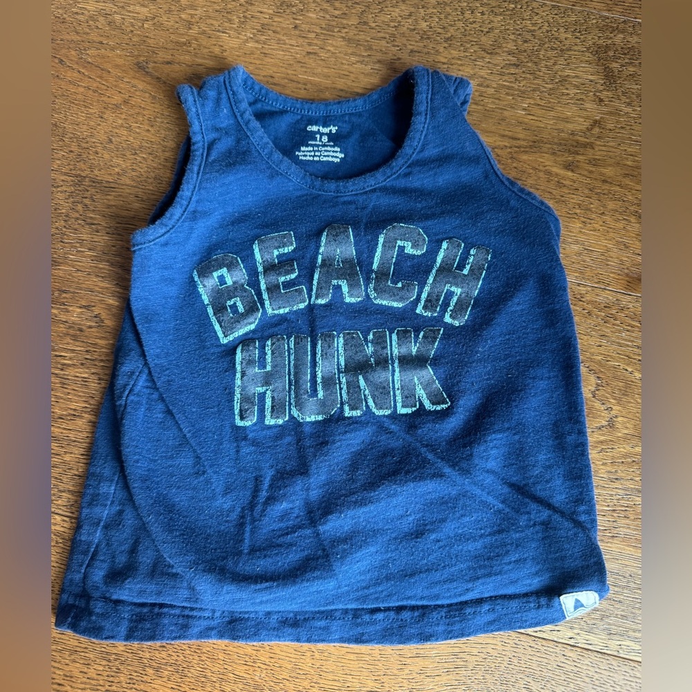Carter's Navy 'Beach Hunk' Kids Tank Top